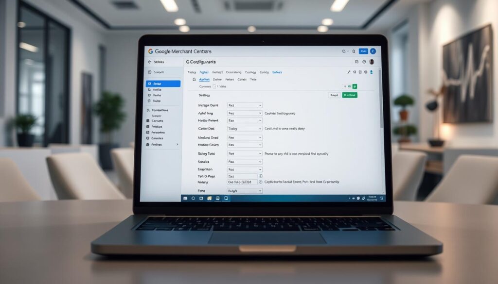 configuração de conta no Merchant Center