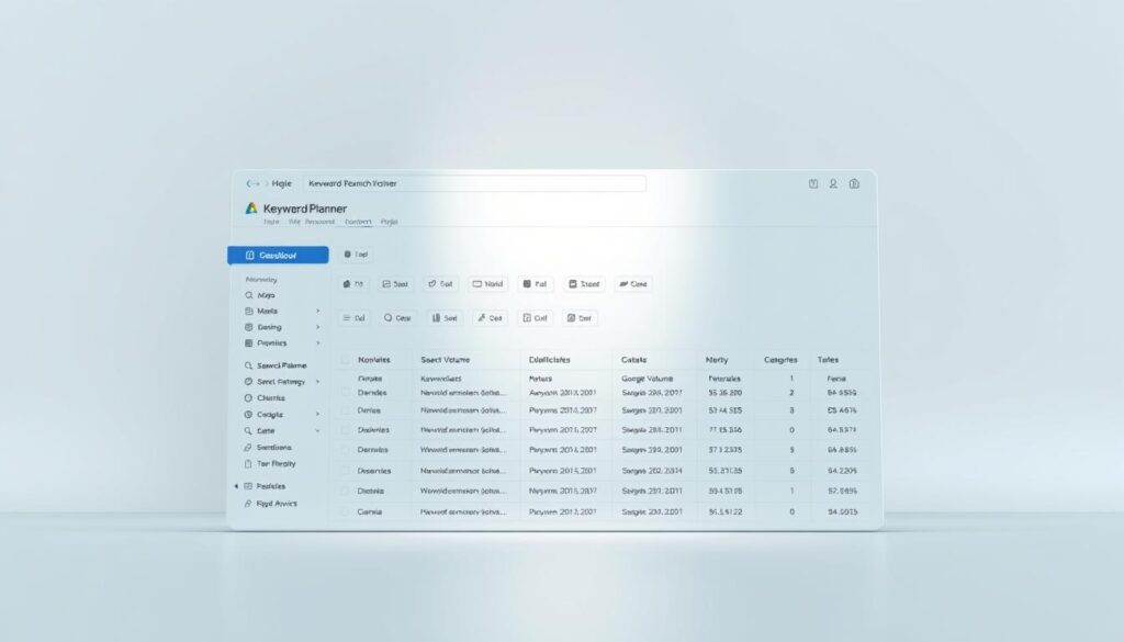 configuração do planejador de palavras-chave