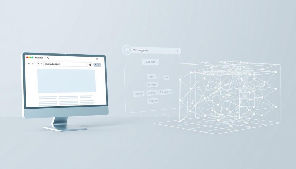 estruturação de URLs e navegação do site