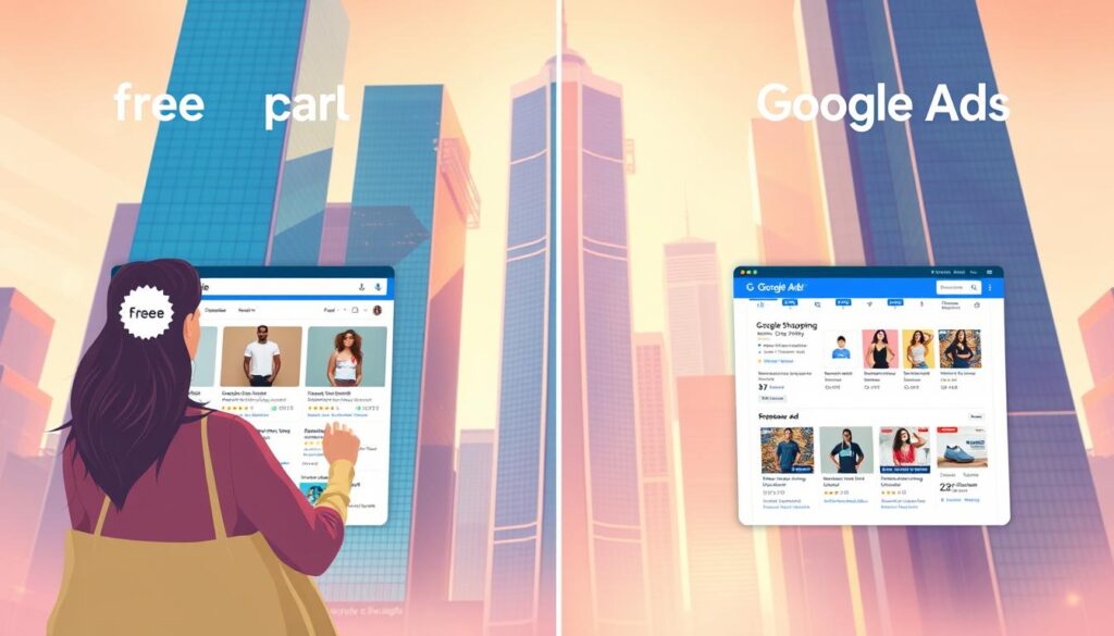 listagens gratuitas vs anúncios pagos